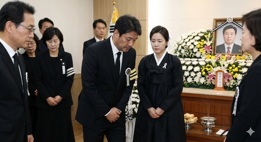 상주 완장 착용 모습